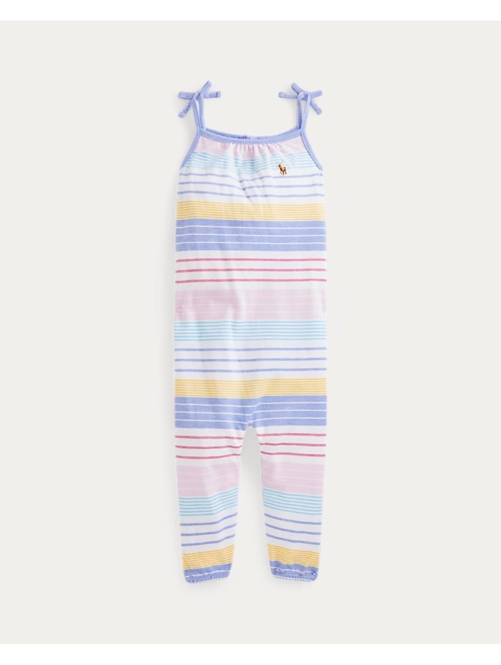 Ralph Lauren Baby Girl Striped Oxford Romper 12M.